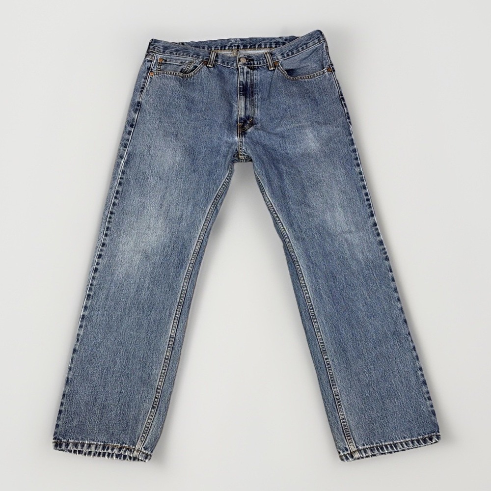 Levi's 505 Regular Fit Jeans Mens 38x30 Blue Medium Wash Straight Leg Denim
